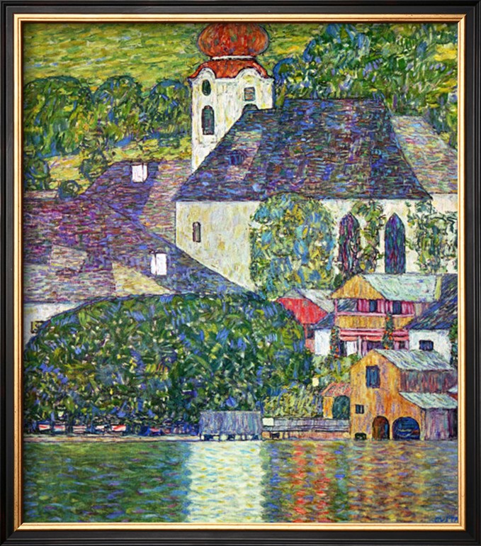 KIRCHE IN UNTERACH AM ATTERSEE, CHURCH IN UNTERACH ON ATTERSEE - Gustav Klimt Paintings